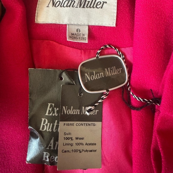 NOLAN MILLER Pink Power Suit Rare 1980 3-Piece Black Sequins Women’s 6 NWT - Picture 15 of 16